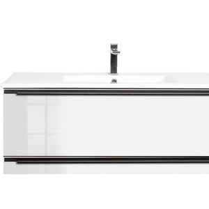 Kúpeľňová skrinka s umývadlom Dionne (90x60x46 cm, biela lesk)