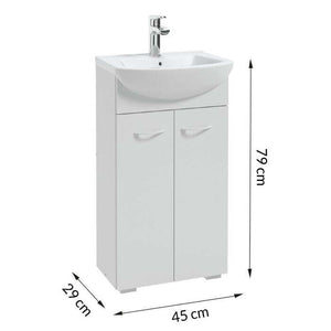 Kúpeľňová skrinka s umývadlom Pico Bello (45x79x29 cm, biela) - II. akosť