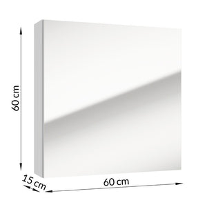 Kúpeľňová skrinka Soul so zrkadlom (60x60x15 cm, biela)