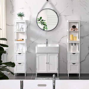 Kúpeľňový regál Chantelle (30x142x30 cm, biela)