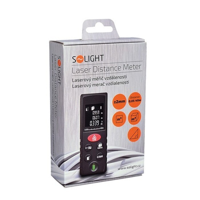 Laserový merač vzdialenosti Solight DM40, 0,05 - 40m
