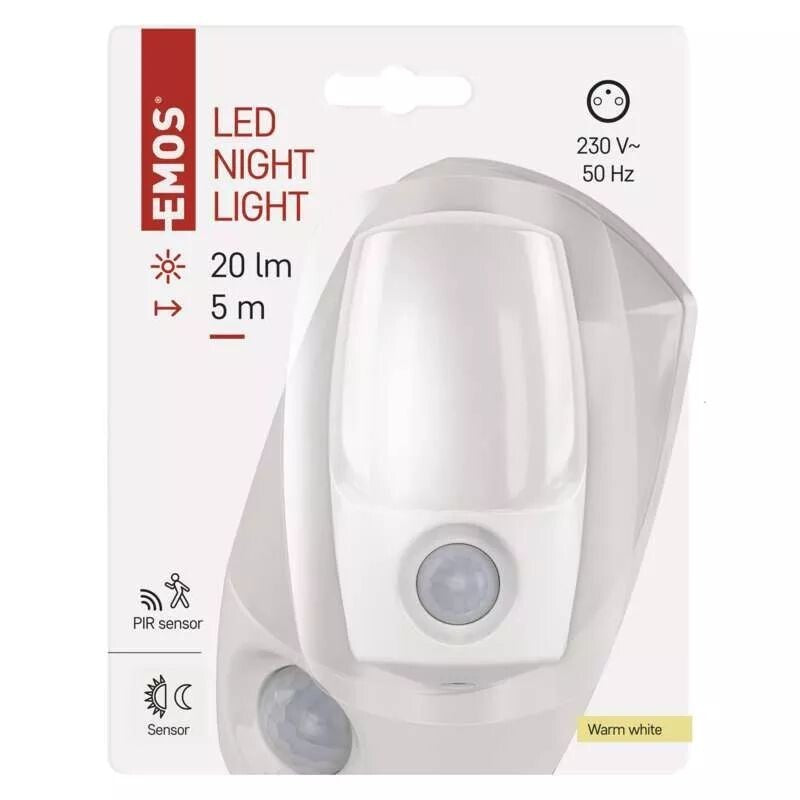 LED nočné svetlo s pohybovým čidlom Emos P3318, do zásuvky