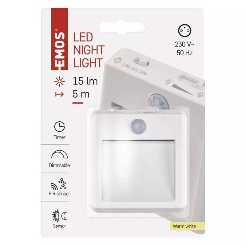 LED nočné svetlo s pohybovým čidlom Emos P3319, do zásuvky