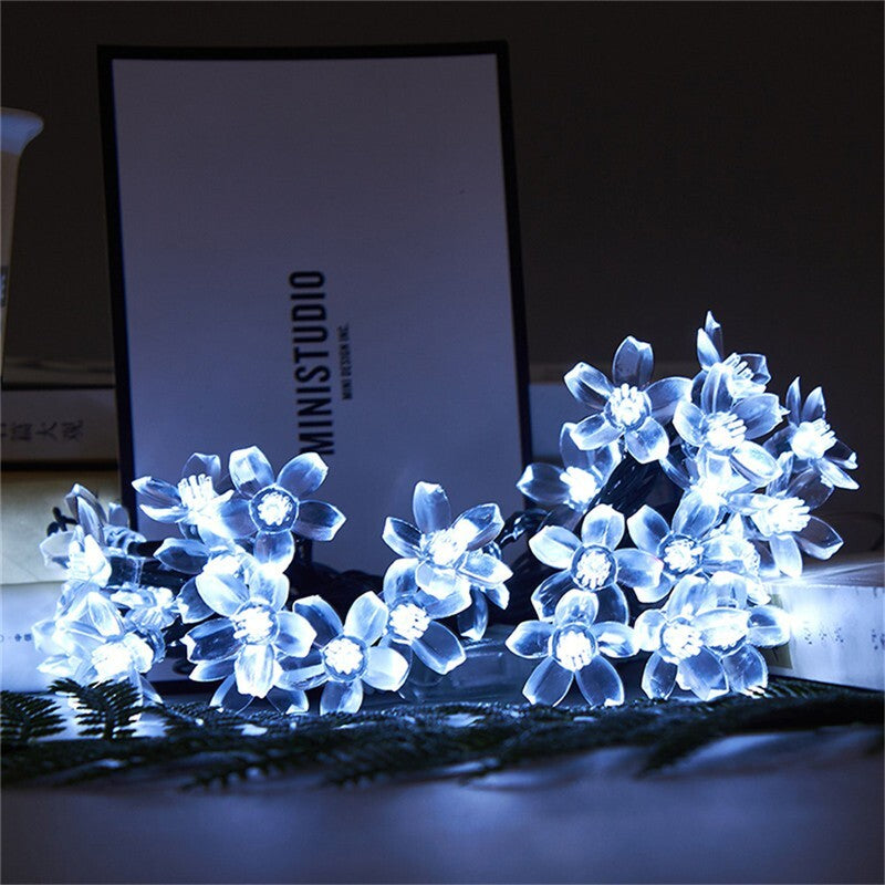 LED svetelný reťaz X-Site YHD001, kvety, studená biela, 5m