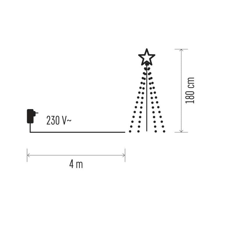 LED vianočný strom Emos ZY2361T, kovový, studená biela, 180 cm