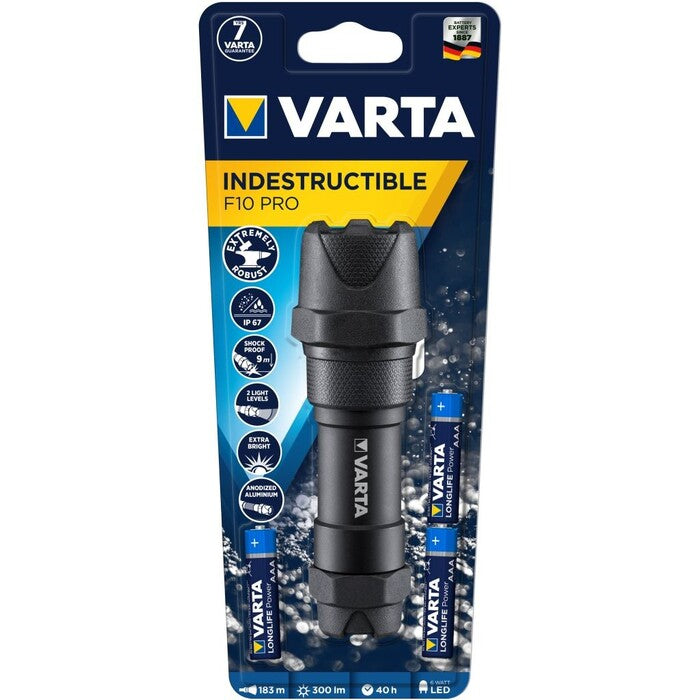 LED vreckové svietidlo Varta 18710101421 F10 Pro, čierna