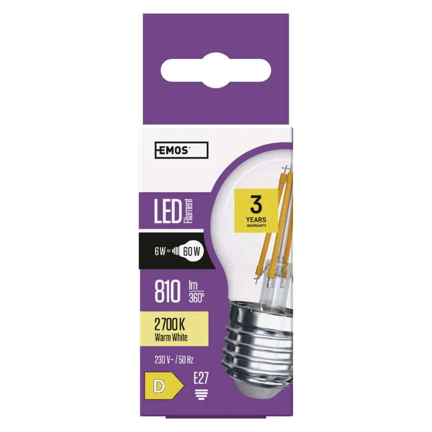 LED žiarovka Emos ZF1140, E27, 6W, teplá biela