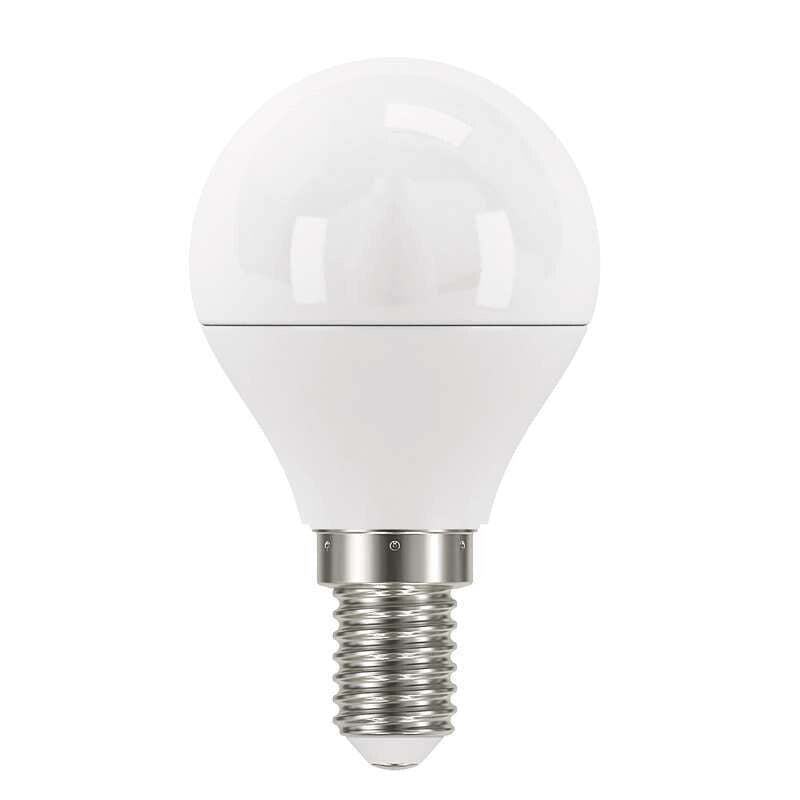 LED žiarovka Emos ZQ1220, E14, 6W, guľatá, číra, teplá biela