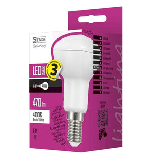 LED žiarovka Emos ZQ7221, E14, 6W, reflektorová, neutrálna biela