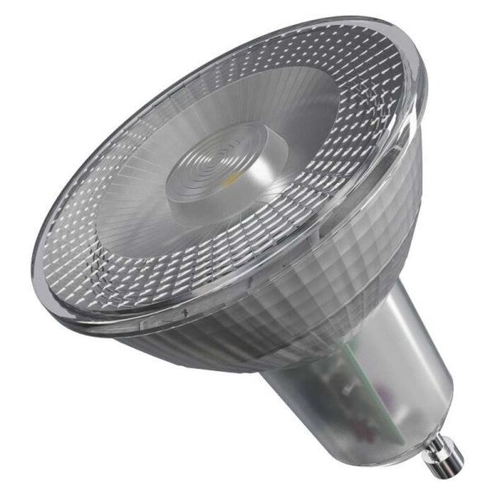LED žiarovka Emos ZQ8333, GU10, 4,2W, číra, teplá biela