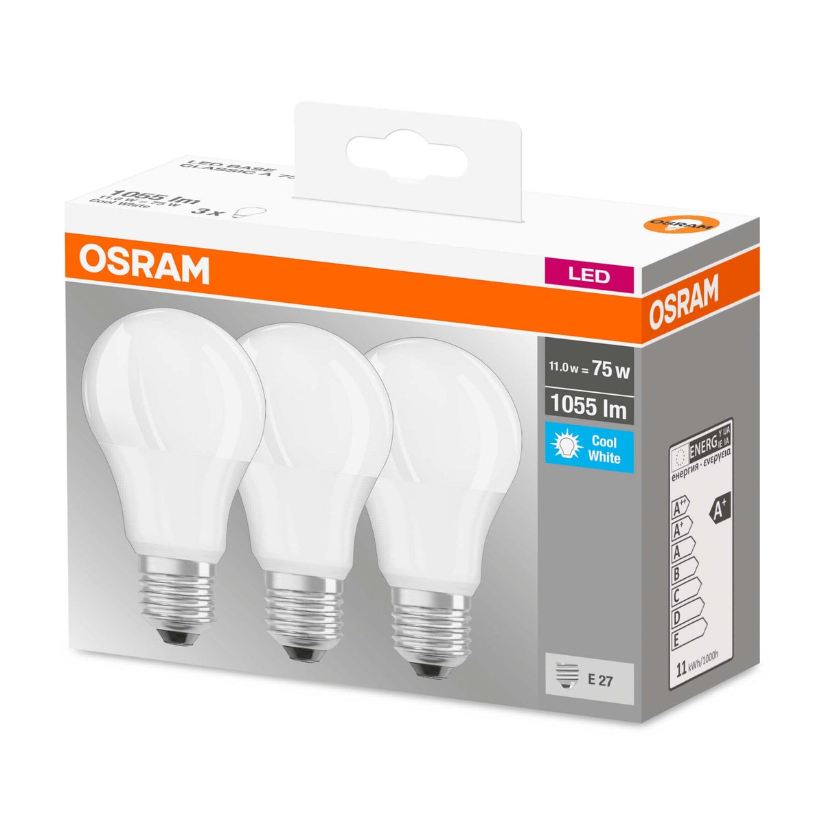 LED žiarovka Osram Clas, E27, 10W, retro, neutrálna biela, 3ks
