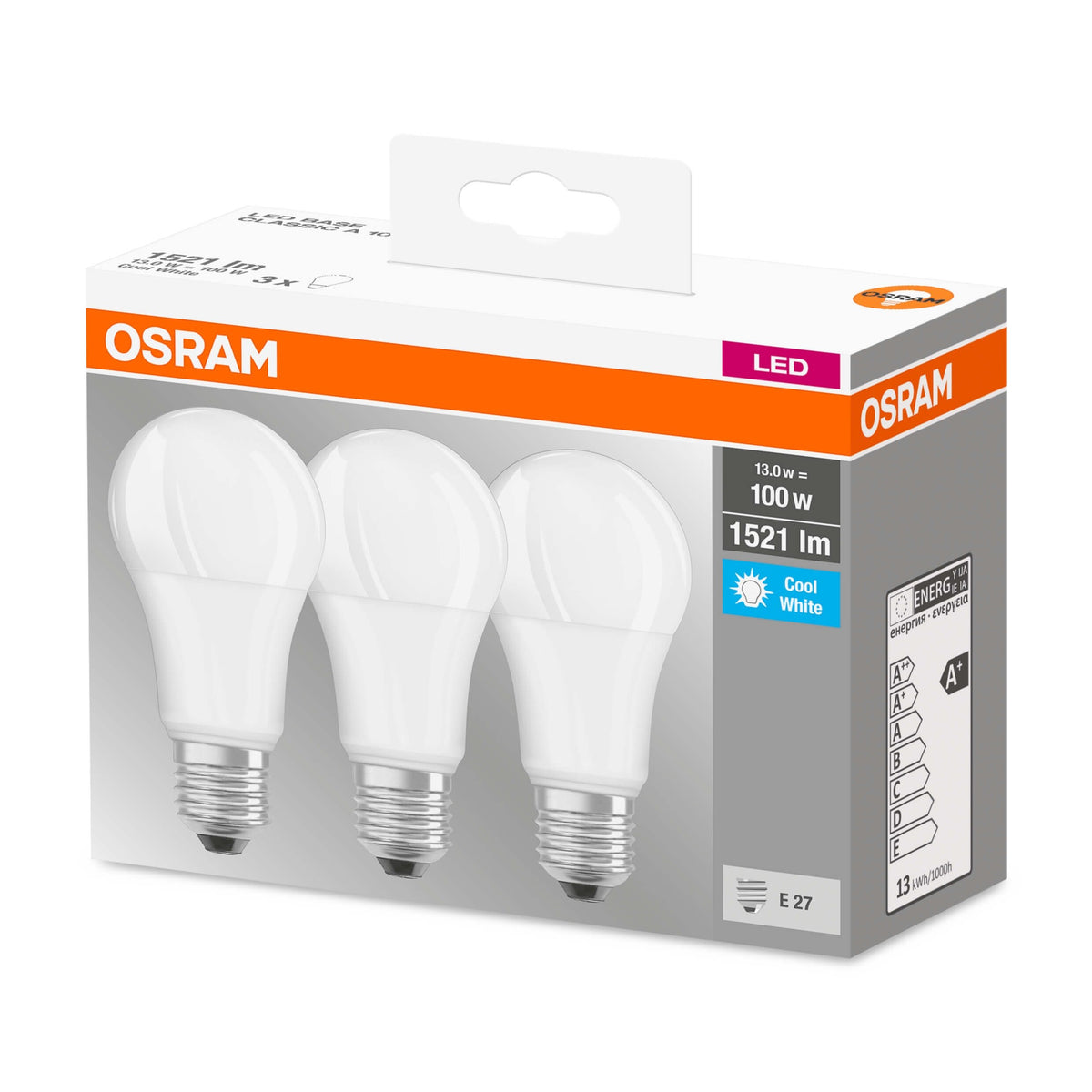 LED žiarovka Osram Clas, E27, 13W, neutrálna biela, 3 ks