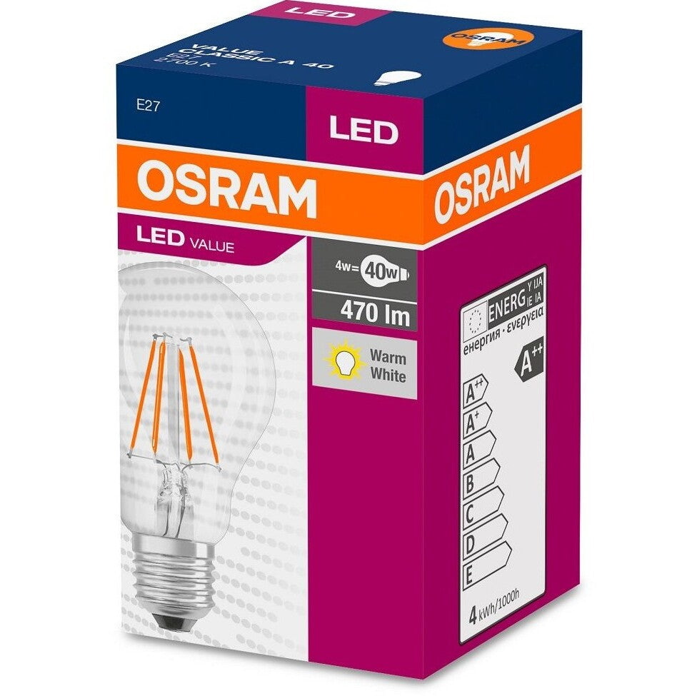 LED žiarovka Osram VALUE, E27, 4W, retro, teplá biela