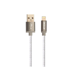 Kábel Lightning na USB, textilný, 1,5 m, C12, sivý