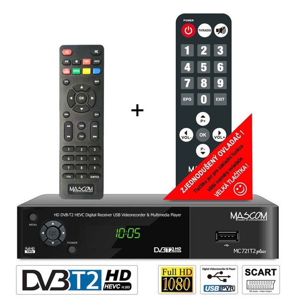DVB prijímač Mascom MC721T2-HD Plus set-top box