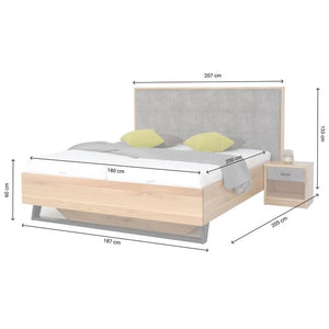 Masívna posteľ Leon 180x200, dub, vrátane matracov, roštu a ÚP