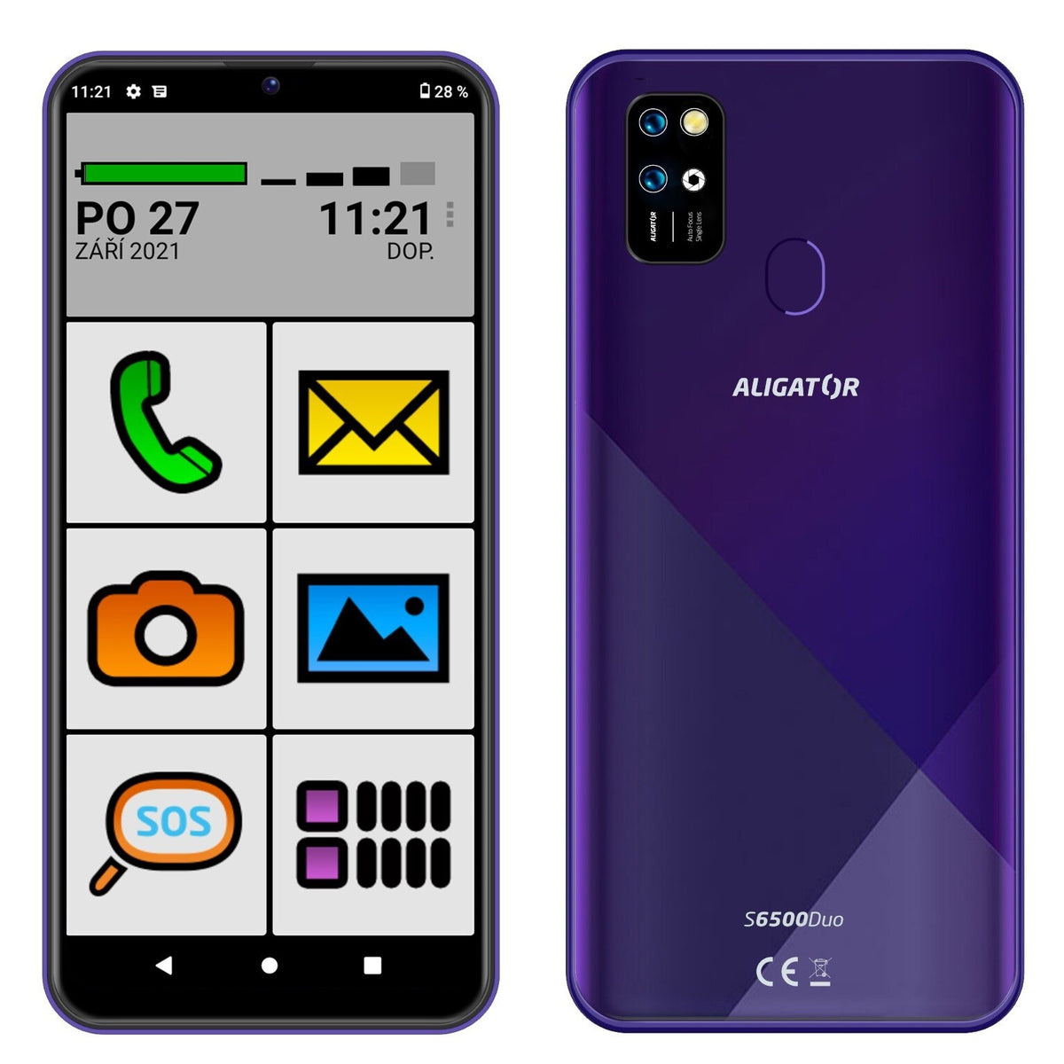 Mobilný telefón Aligator 6500 Duo 2GB/32GB SENIOR, fialová