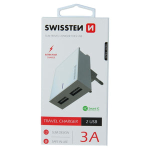 Nabíjačka SWISSTEN 2 x USB biela