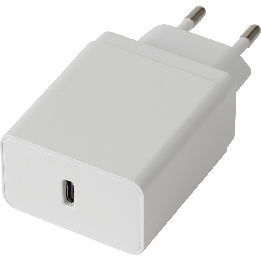 Nabíjačka WG USB-C, 18W + kábel USB-C na USB-C, biela