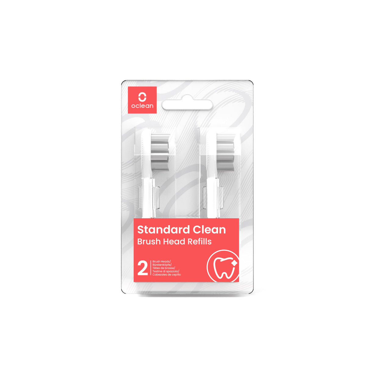 Náhradné hlavice Oclean Standard Clean Soft, P2S6 W02, biele