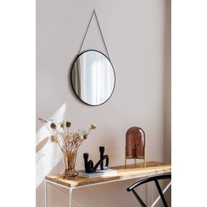 Nástenné zrkadlo Bonami Essentials Moira, čierne, pr. 40 cm