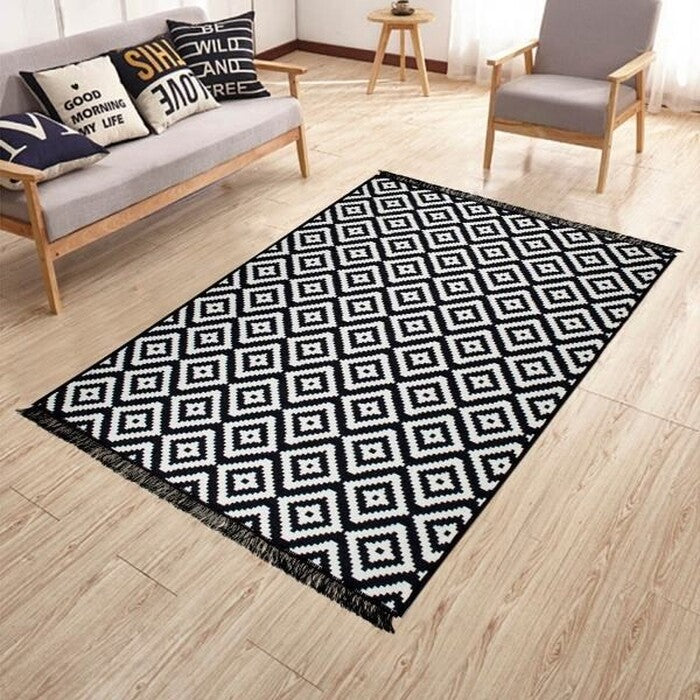 Oboustranný koberec Helen, černobiely, 120 x 180 cm
