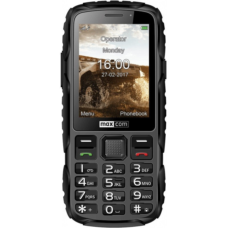 Odolný tlačidlový telefón Maxcom Strong MM920, čierna