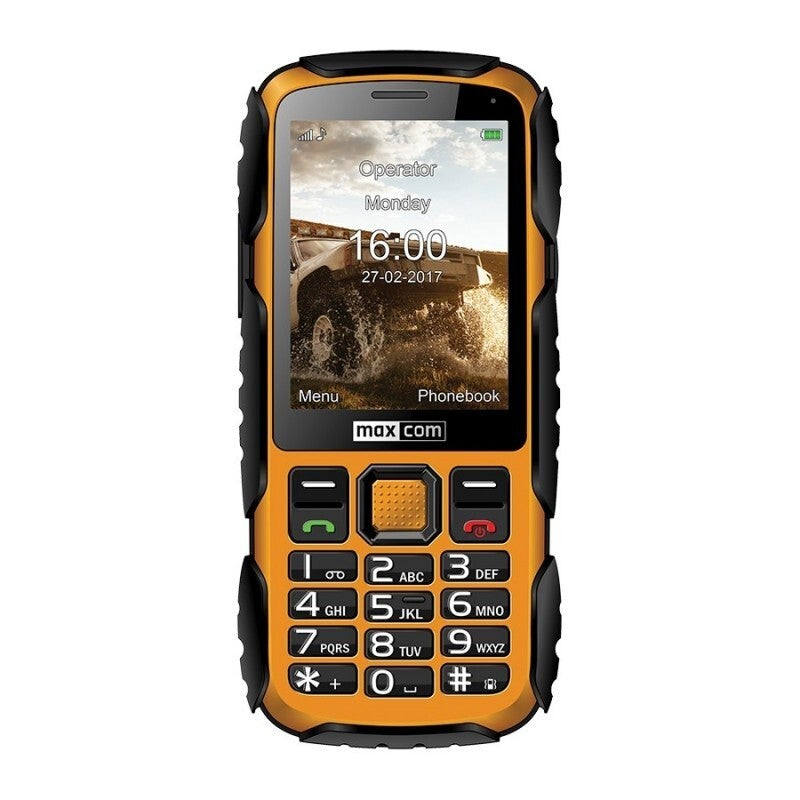 Odolný tlačidlový telefón Maxcom Strong MM920, žltá
