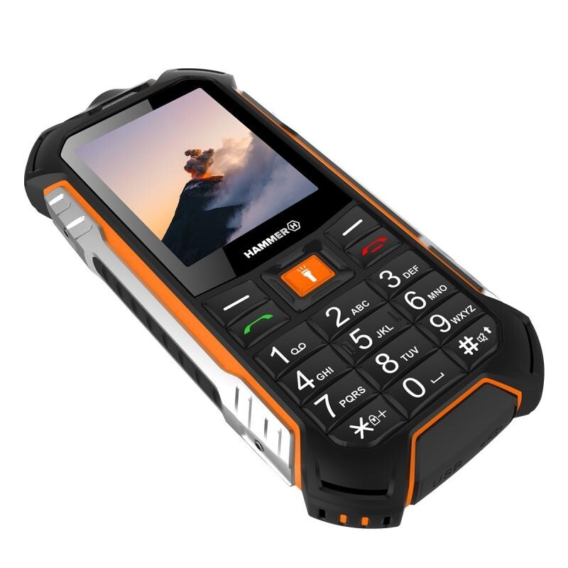 Odolný tlačidlový telefón MyPhone Hammer Boost, oranžová
