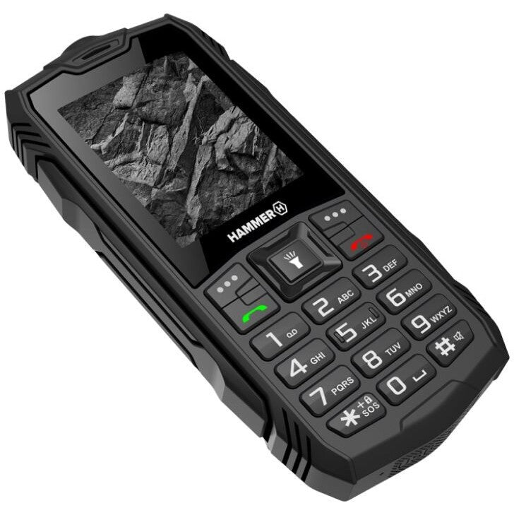 Odolný tlačidlový telefón MyPhone Hammer Rock, čierna
