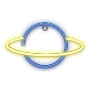 Dekoratívne LED neón Forever Light Saturn, modro žltý