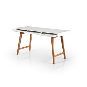 Písací stôl Agape (biela, buk)