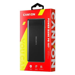 PowerBank CANYON 10 000 mAh, USB-C, USB-A, čierna