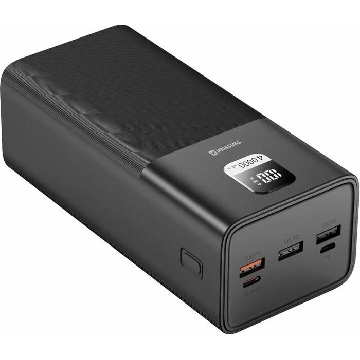 Powerbanka Swissten 40 000 mAh, 65/100W USB-C, čierna 