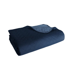 Prikrývka na posteľ BED3, 170x210cm, modrá/námornícka modrá