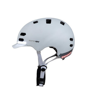 Smart helma SafeTec SK8, S, LED smerovka, bluetooth, biela