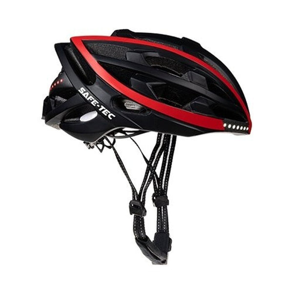 Smart helma SafeTec TYR, M, LED smerovka, červená