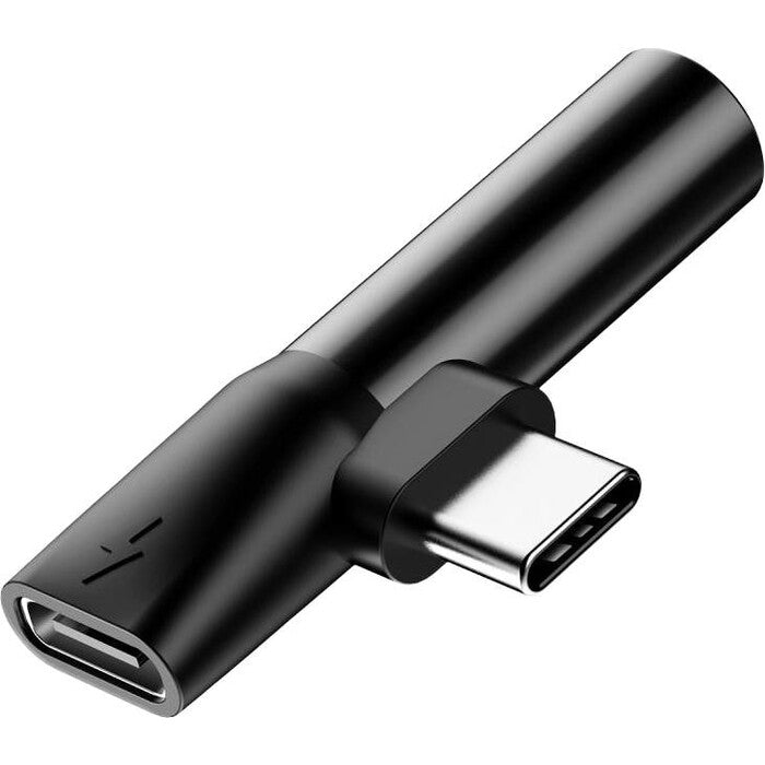 Adaptér USB Typ C na Typ C + 3,5mm Jack, čierna