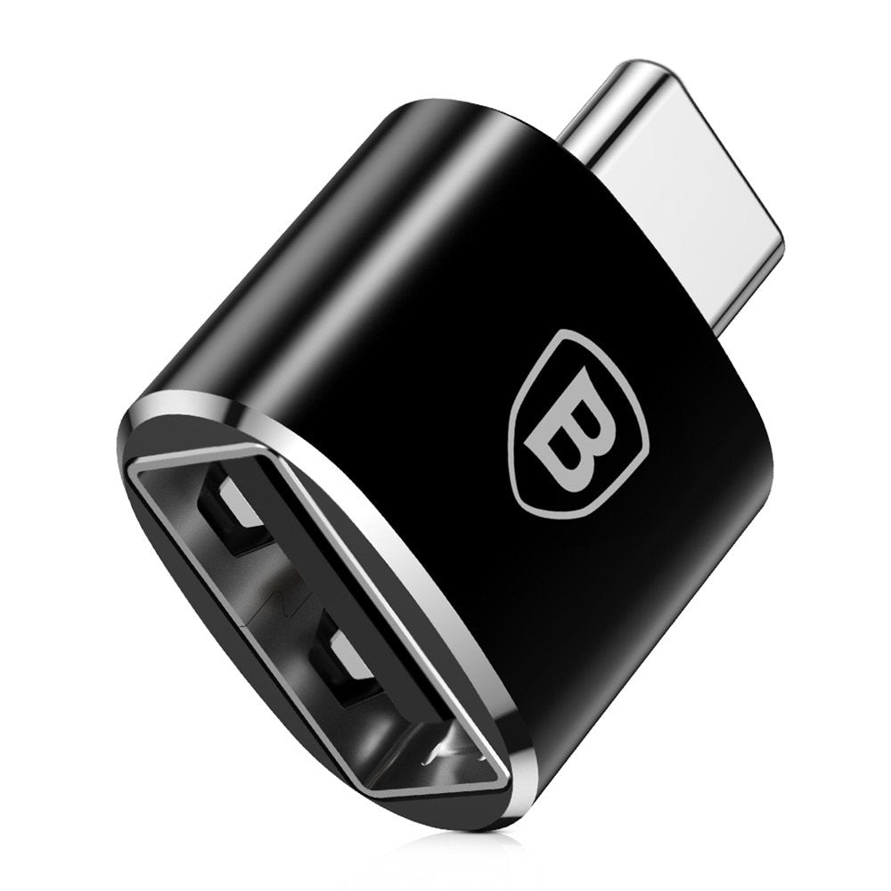 Baseus USB-A samica/USB Type-C samec redukcia 2.4A černá