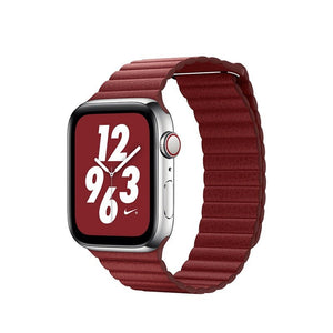 Kožený remienok na Apple watch 42/44 mm, Loop, červený