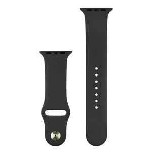 Silikónový športový remienok na Apple watch 42/44/45 mm, čierny