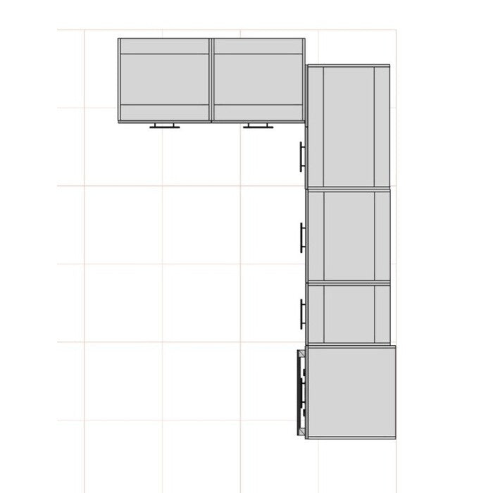 Rohová kuchyňa Brick ľavý roh 240x160 cm (čierna/dub craft)