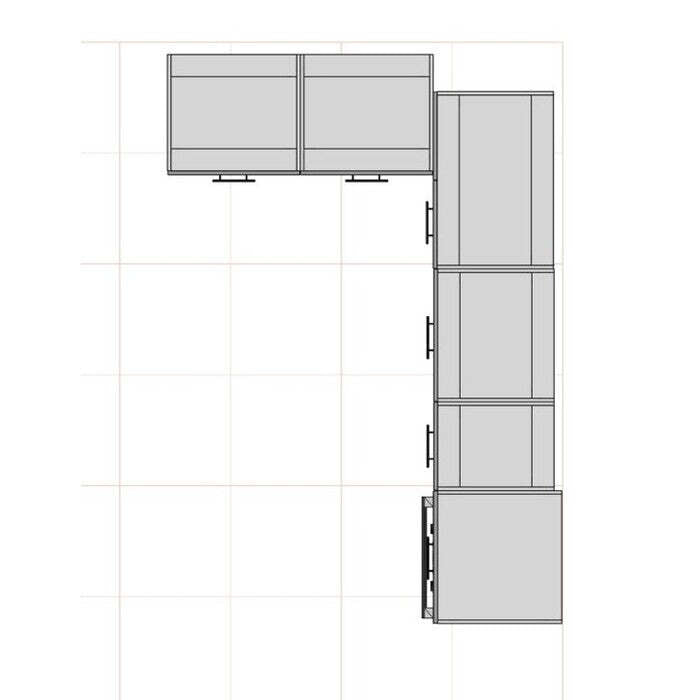 Rohová kuchyňa Brick ľavý roh 300x182 cm (čierna lesk/craft) - II. akosť