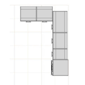 Rohová kuchyňa Brick ľavý roh 300x182 cm (čierna lesk/craft) - II. akosť