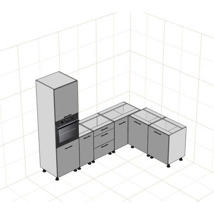 Rohová kuchyňa Lisa pravý roh 300x220 cm (sivá) - II. akosť