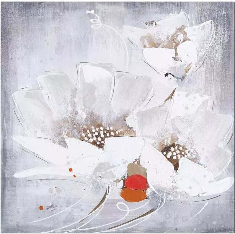 Ručne maľovaný obraz Kvety PB346ZI StarDeco, 60x60 cm