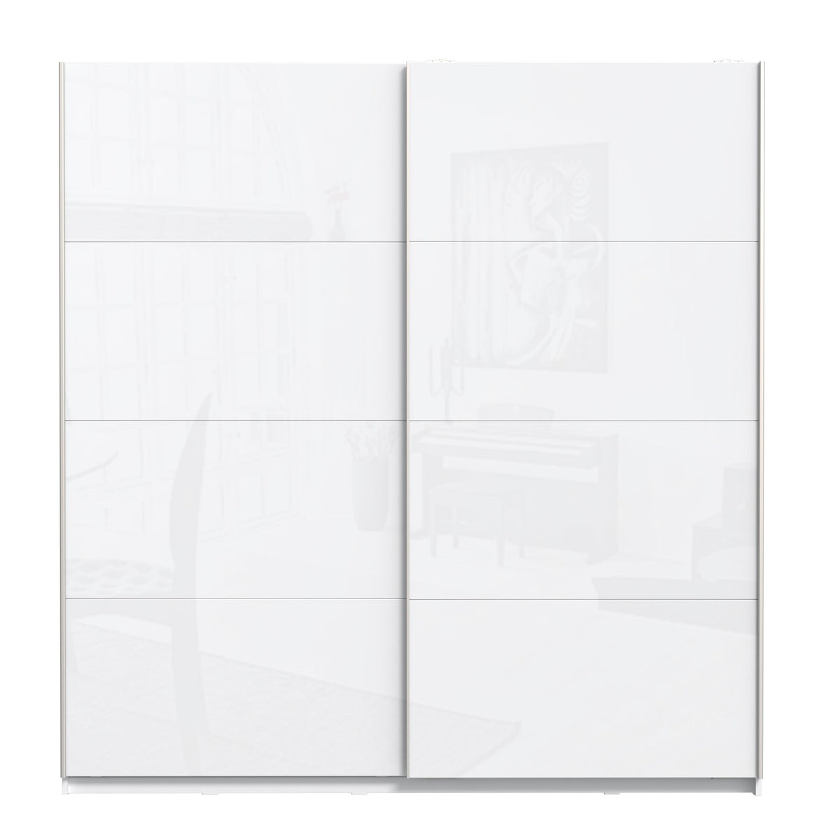 Šatníková skriňa Stefi - 220x210x61 cm (biela lesk)