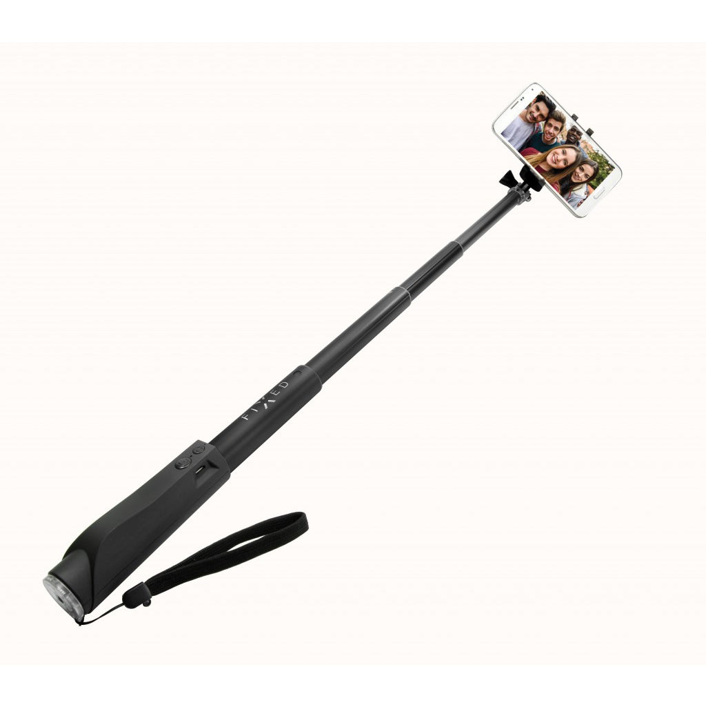Selfie tyč Fixed so spúšťou, teleskopická, až 97 cm, čierna