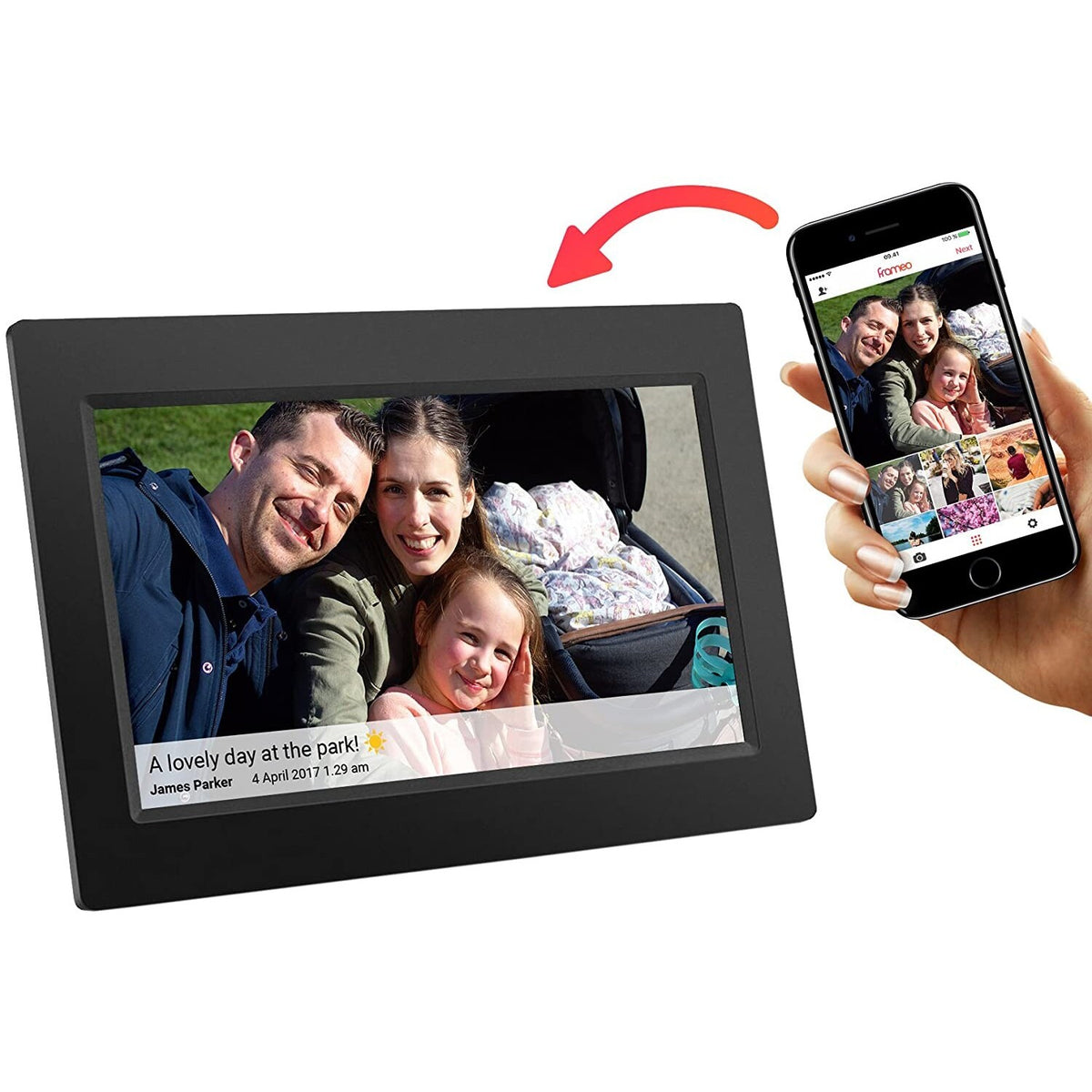 Smart fotorámček Frameo WiFi XL 10&quot; s aplikáciou do telefónu