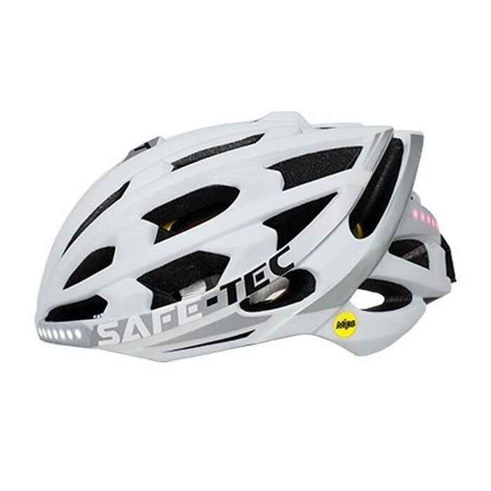 Smart helma SafeTec TYR 3, L, LED smerovka, bluetooth, biela